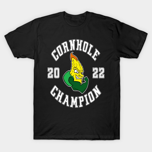 Funny 2022 Cornhole Champion Art Design T-Shirt by getsomegraphix